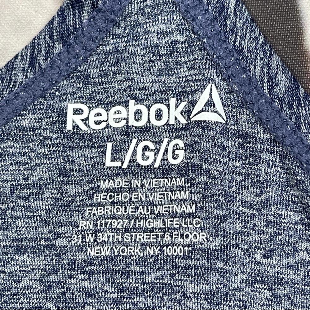 REEBOK gray logo workout racerback tank top, size L - Picture 2 of 12